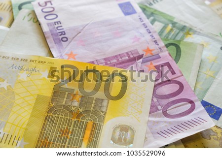 Paper euro money banknotes,euro background