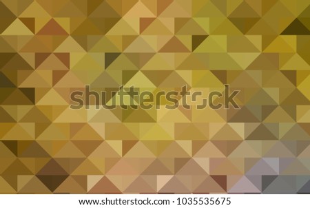 Dark Green, Yellow vector abstract mosaic template. Creative illustration in halftone style with gradient. Triangular pattern for your business design.