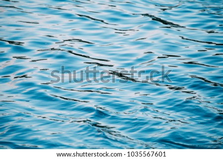 Calm Water Ripple Surface Natural Blue Background.
