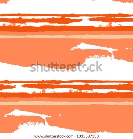 Grunge Background with Stripes. Painted Lines. Texture with Horizontal Brush Strokes. Scribbled Grunge Motif for Sportswear, Fabric, Cloth. Trendy Vector Background