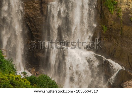 A closer view of Ramboda Falls in Sri Lanka