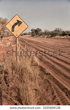in  australia outback street  in the desert concept of adventure