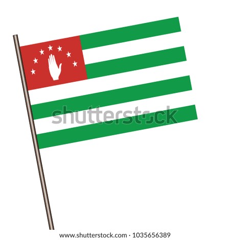 Flag of Abkhazia isolated on a white background