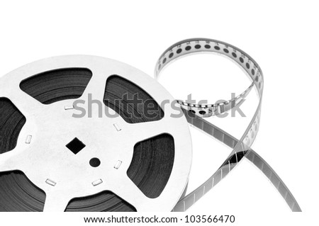 Old film strip isolated on white background