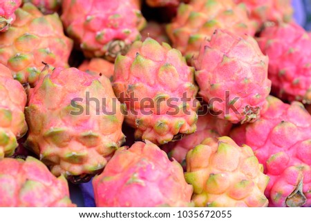 Dragon fruit in the market.