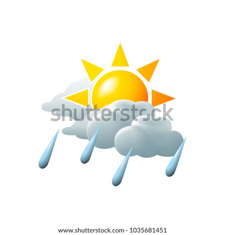 Light clouds and rain. Vector icon.