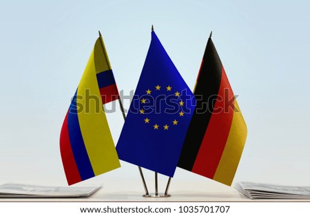 Flags of Colombia European Union and Germany