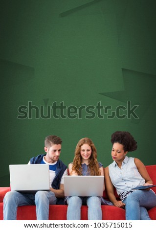 Digital composite of Creative people with green background