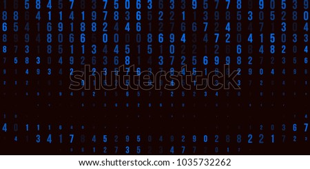A modern design for digital wallpaper design. Concept business background. Abstract technical background of blue numbers on black. Illustration of the concept of a hacker. Computer code data. Vector.