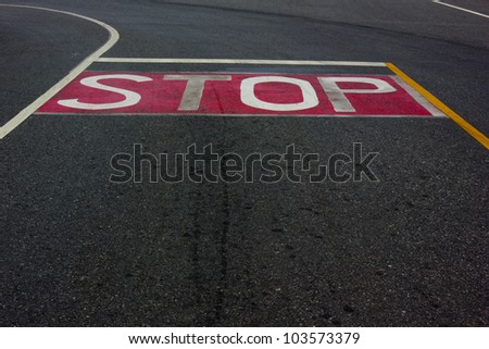Horizontal picture of stop signal in the road