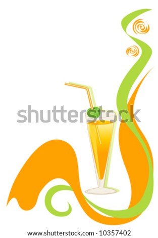Drink green and orange background.