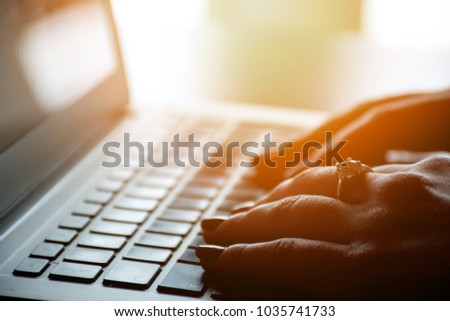 Working on laptop concept Royalty-Free Stock Photo #1035741733