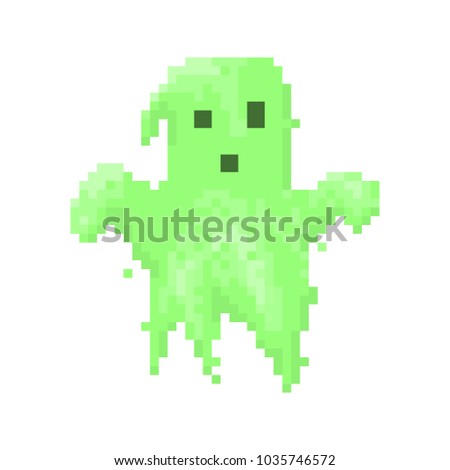 Pixel character ghost for games and web sites