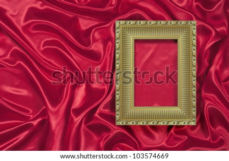 Picture frame on the color satin background