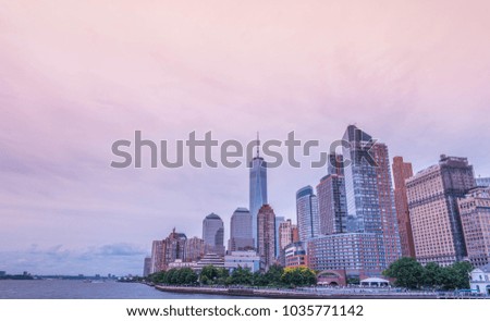NYC skyline with Freedom Tower