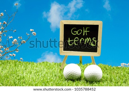 Golf term sign double exposure with blue sky