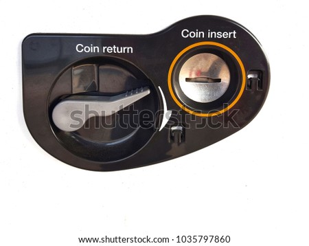 Coin insert on white background