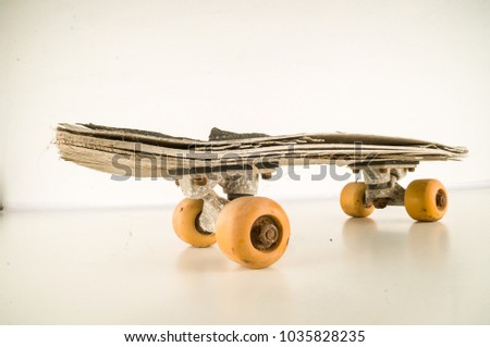 Photo Picture of a Vintage Style Concued Skateboard Background