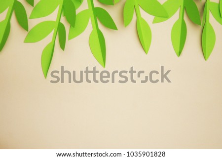 Leaves Paper Cut Textured Background with shadow seamless texture. Tropical, Summer Leaves exotic texture
