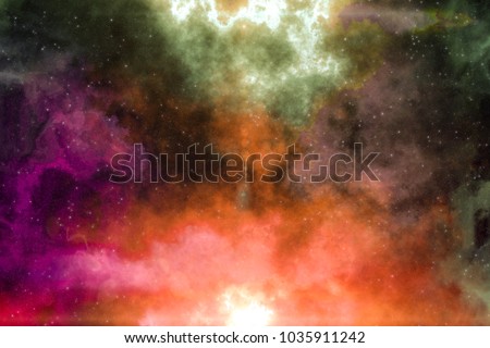 High definition star field, colorful night sky space. Nebula and galaxies in space. Astronomy concept background.