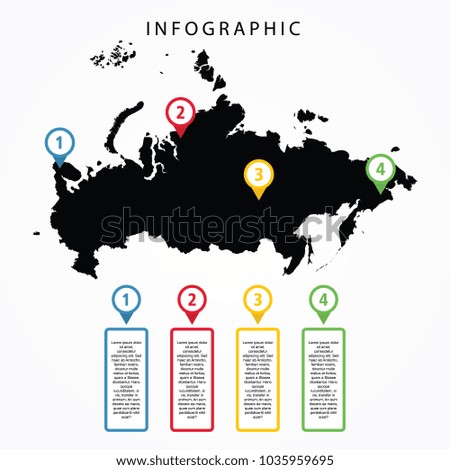 Russia Map With Infographic