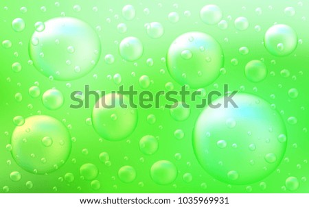 Light Green vector background with bubbles. Illustration with set of shining colorful abstract circles. Pattern can be used as texture of water, rain drops.