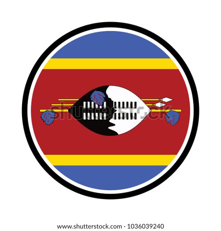Flag of Swaziland in the style of Rugby icon. Vector Illustration.
