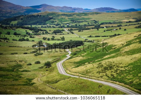 Landscape view at Capel Curig, Snowdonia National Park, Wales, UK