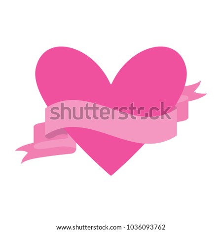 pink heart love ribbon romantic decoration