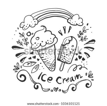Cute ice cream doodle