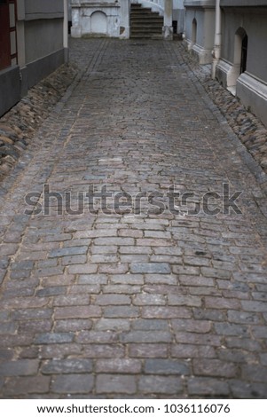 Street covered with old pavement