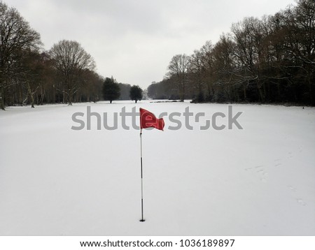 Snow covered golf course, Chorleywood, Hertfordshire, UK