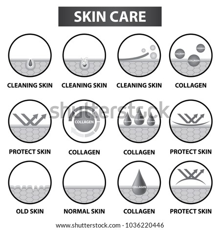 Skin care icons vector illustration