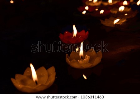 Colorful Lotus candle design, floating candles