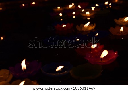 Colorful Lotus candle design, floating candles