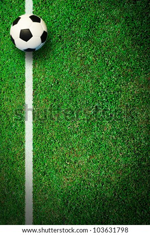 Soccer football field stadium grass line ball background texture light shadow on the grass