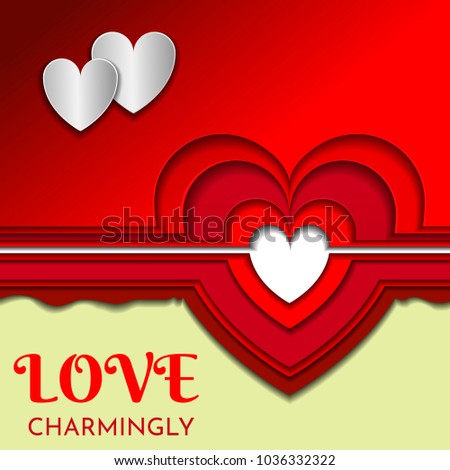 Heart of several layers of paper. Decorative element for romantic design