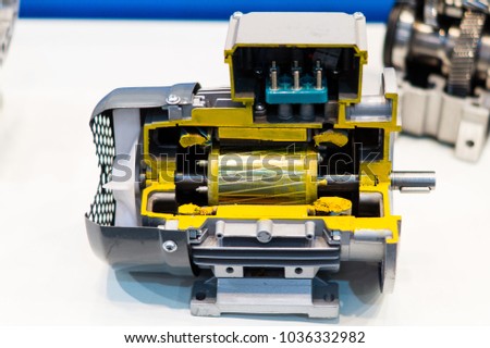 The electromotor in a cut Royalty-Free Stock Photo #1036332982