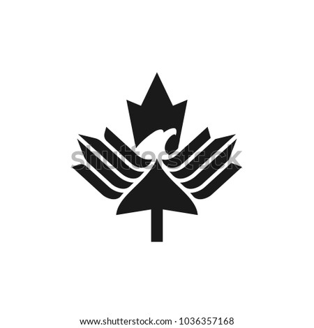 eagle maple leaf vector logo.