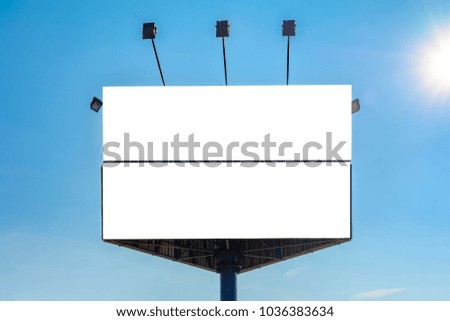 Triangle billboard against blue sky, Place for text