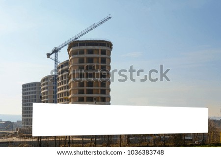 Blank advertisement billboard in a Building construction site