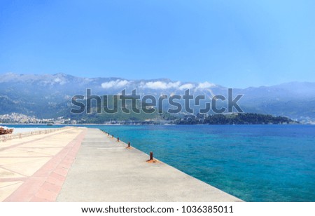 Navy pier on the island of St. Nicholas, Montenegro