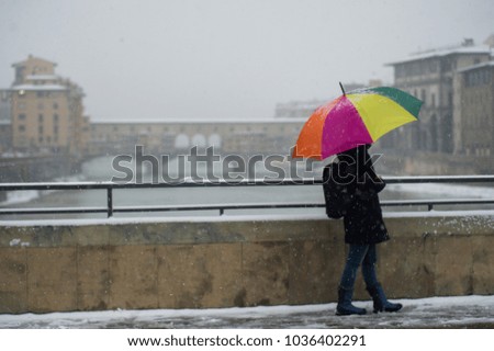 Florence under the snow on march