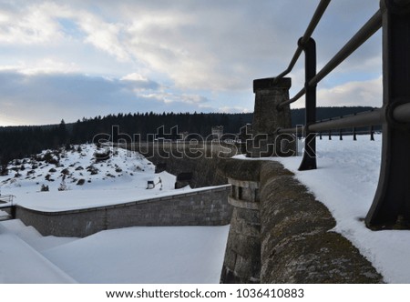 Famous dam in winter, Czech Republic