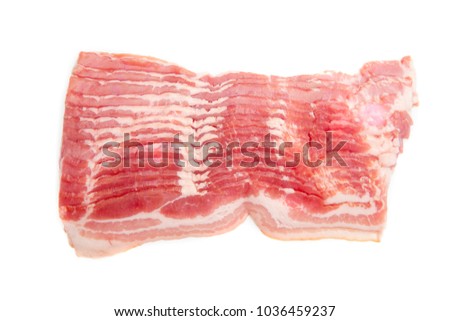 Raw American Style Bacon on a White Background Royalty-Free Stock Photo #1036459237
