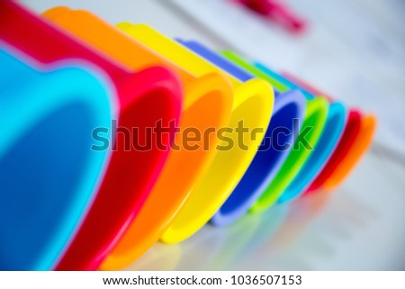 Multiple colored cups 