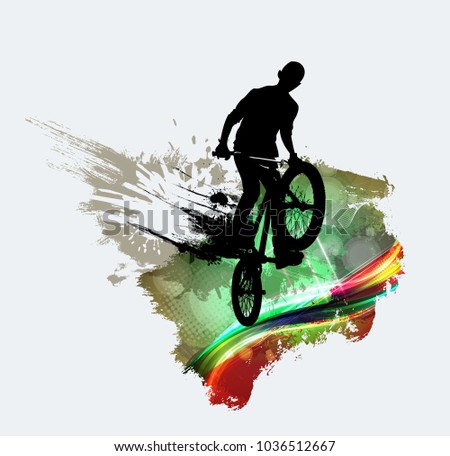Silhouette of bicycle jumper