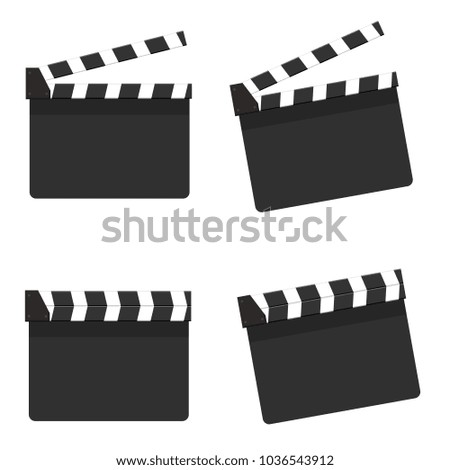 Movie clapperboard. Film clapper. Vector illustration. Clapperboard for making a video clip, board clap for movie production