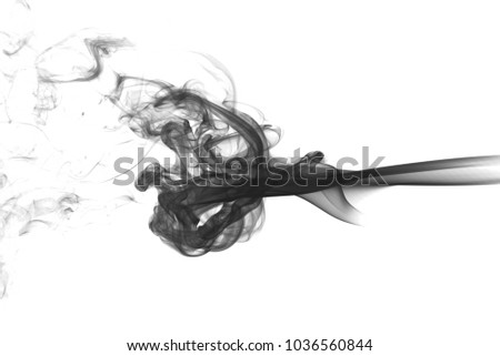 Abstract black smoke isolated on white background