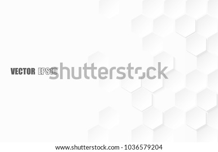 Abstract paper Hexagon white Background ,light and shadow ,Vector Royalty-Free Stock Photo #1036579204